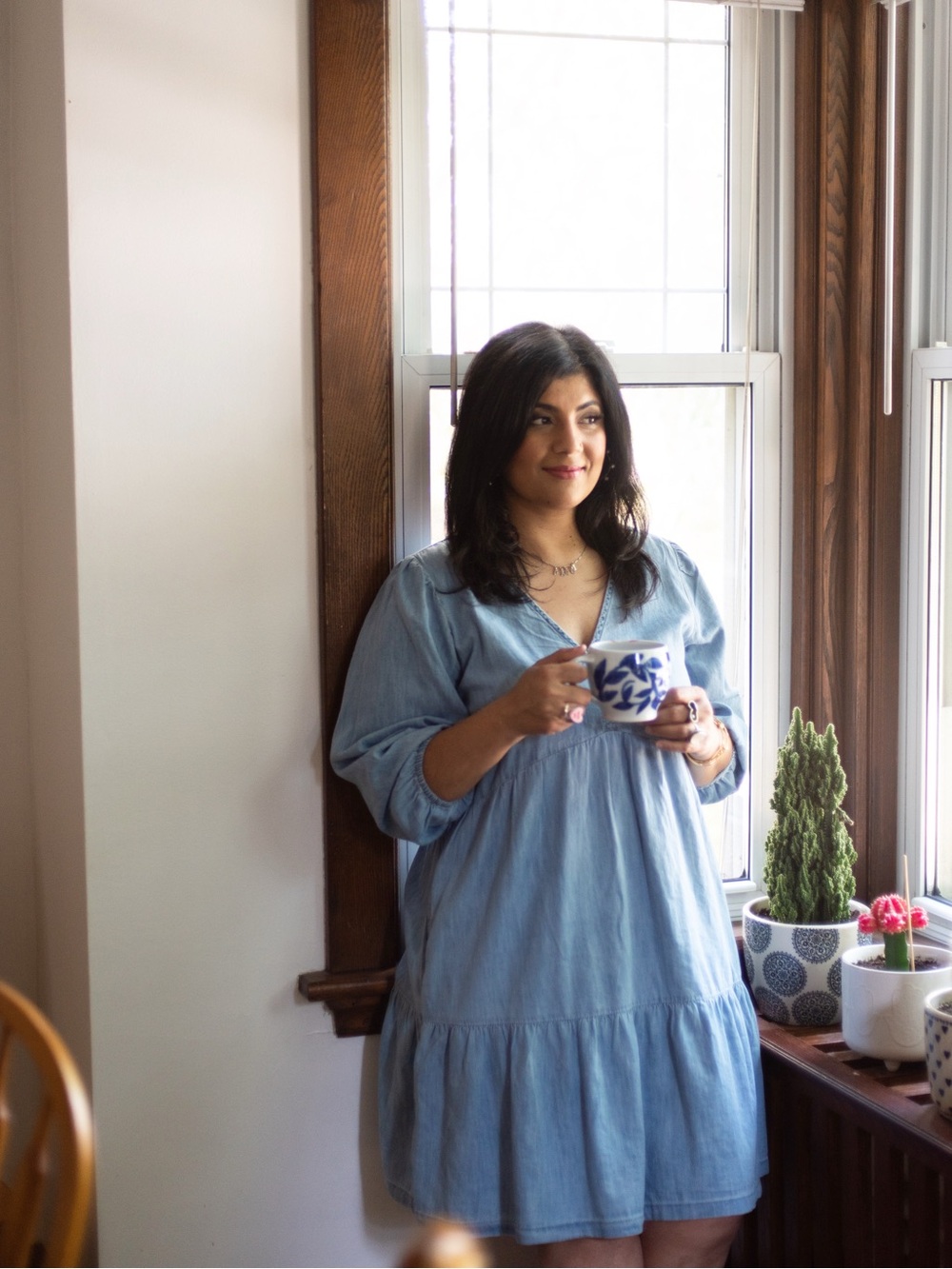 GAP Light Blue Chambray Midi Dress